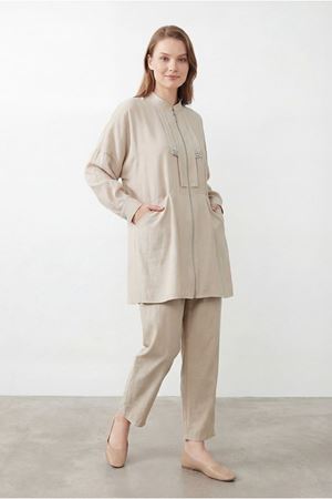 26Y6646 - BEJ - ŞIK DETAY İKİLİ TAKIM