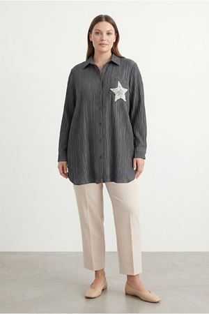26Y6580 - ANTRASİT - YILDIZ GÖMLEK