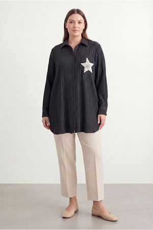 26Y6580 - SİYAH - YILDIZ GÖMLEK 