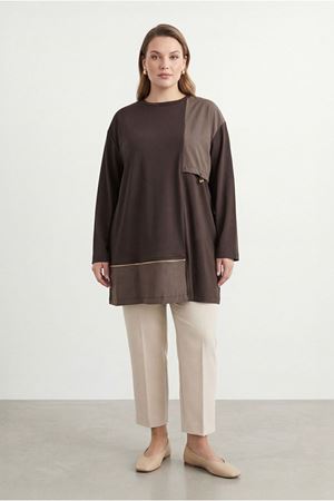 26Y6585 - KAHVE - PARAŞÜT DETAY TUNİK 