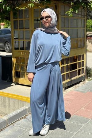 26Y6636 - İNDİGO  - BASİC BAMBU TAKIM