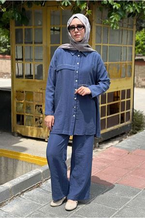 26Y6664 - İNDİGO - TUNİK PANTOLON TAKIM