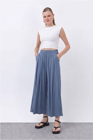 26Y7322 - İNDİGO -  MODAL ETEK PANTOLON 