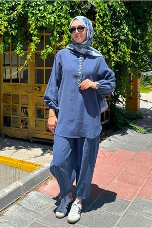 26Y7578 - İNDİGO  - DENİZ KABUĞU TAKIM