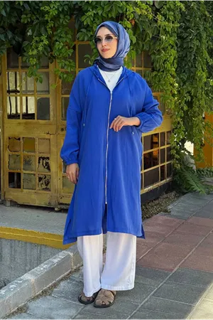 26Y7264 - SAKS - KAPİŞONLU FERMUARLI KAP