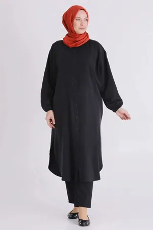 26Y2356 - SİYAH - Büyük Beden Tesettür Tunik