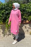 24K36450 - PEMBE - SOUL PUANE UZUN SWEAT