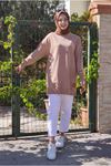 24K36440 - AÇIK KAHVE - SOUL PUANE BASİC KISA SWEAT