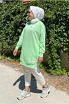 24K36440 - NEON YEŞİLİ  - SOUL PUANE BASİC KISA SWEAT