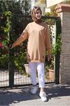 24K36440 - DEVE TÜYÜ  - SOUL PUANE BASİC KISA SWEAT