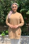 24K36440 - LATTE - SOUL PUANE BASİC KISA SWEAT