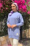 24K36440 - İNDİGO - SOUL PUANE BASİC KISA SWEAT