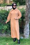 24K355100 - CAPPUCCİNO - KAPİTONELİ ELBİSE