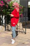24K36440 - KIRMIZI - SOUL PUANE BASİC KISA SWEAT