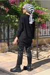 24K4163 - SİYAH - TAŞLI TARZ SWEAT