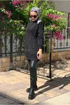 24K4163 - SİYAH - TAŞLI TARZ SWEAT