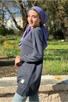 24K36440 - LACİVERT - SOUL PUANE BASİC KISA SWEAT