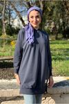 24K36440 - LACİVERT - SOUL PUANE BASİC KISA SWEAT
