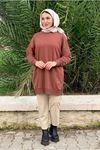 24K36440 - KAHVE - SOUL PUANE BASİC KISA SWEAT 