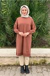 24K36450 - KAHVE  - SOUL PUANE UZUN SWEAT