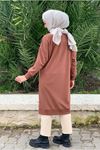 24K36450 - KAHVE  - SOUL PUANE UZUN SWEAT