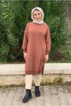 24K36450 - KAHVE  - SOUL PUANE UZUN SWEAT