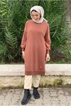 24K36450 - KAHVE  - SOUL PUANE UZUN SWEAT