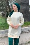24K36440 - BEJ - SOUL PUANE BASİC KISA SWEAT