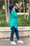 24K4158 - YEŞİL - PUANE YANI YIRTMAÇLI SWEAT