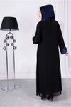 24Y68001 - İNDİGO - BÜYÜK BEDEN TESETTÜR ABAYA