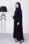 24Y68001 - İNDİGO - BÜYÜK BEDEN TESETTÜR ABAYA