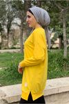 24K36440 - SARI - SOUL PUANE BASİC KISA SWEAT
