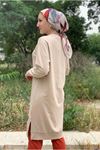 24K36450 - KOYU BEJ - SOUL PUANE UZUN SWEAT
