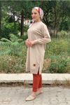 24K36450 - KOYU BEJ - SOUL PUANE UZUN SWEAT