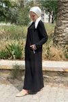 24Y4216 - SİYAH - BÜYÜK BEDEN AEROBİN FERACE 