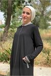 24Y4216 - SİYAH - BÜYÜK BEDEN AEROBİN FERACE 