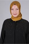 24Y2342 - SİYAH - Büyük Beden Tesettür Taşlı Tunik
