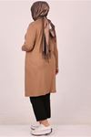 24Y38501 - VİZON - Büyük Beden Basic Penye Tunik