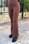 25K4538 - KAHVE - ÖNÜ DİKİŞİ SCUBA PANTOLON