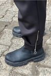 25K4562 - SİYAH - PAÇASI FERMUARLI SCUBA PANTOLON