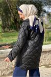 25K5239 - SİYAH - ÖNDEN CEPLİ KAPİTONE MONT 