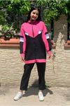 25K3058 - PEMBE - CEKETİ RENKLİ İKİLİ TAKIM