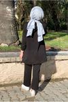 25K3299 - SİYAH - KAPÜŞONLU İKİİPLİK TAKIM
