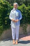 25Y4456 - MAVİ - CEP DETAYLI ÇZİGİLİ POPLİN GÖMLEK