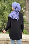 25Y4331 - SİYAH  - PUANE FERMUARI BONCUKLU TUNİK
