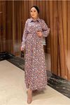 25Y3381 -  İNDİGO - ROSA SATEN ELBİSE