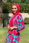 25Y3541 - FUŞYA  - BEGONVİL VİSKON ELBİSE