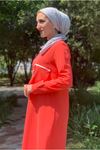 25Y3516 - CORAL - CEP DETAYLI JAKAR ELBİSE