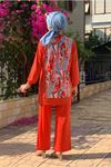 25Y3256 - AÇIK KIRMIZI  - ÖZGÜN DESENLİ SANDY TAKIM