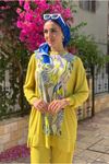 25Y3256 - YAĞ YEŞİLİ - ÖZGÜN DESENLİ SANDY TAKIM 